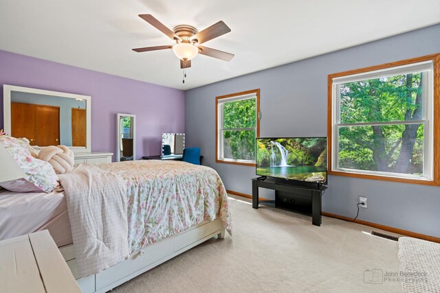 1120 Bennington Dr, Crystal Lake, IL 60014 - carpeted bedroom featuring baseboards and a ceiling fan