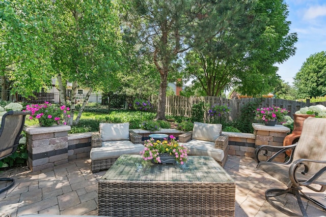 1120 Bennington Dr, Crystal Lake, IL 60014 - fenced backyard with a patio and outdoor lounge area