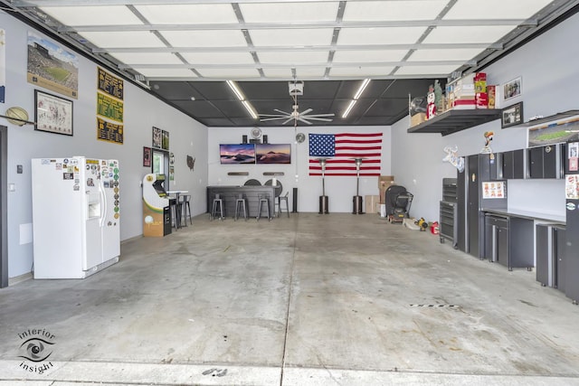 7027 174th Pl, Tinley Park, IL 60477 - garage with white fridge with ice dispenser