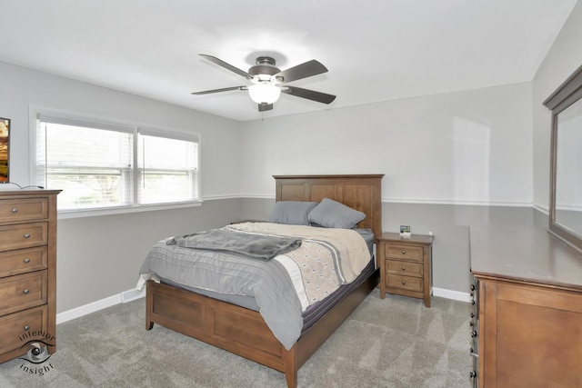 7027 174th Pl, Tinley Park, IL 60477 - bedroom with light carpet and a ceiling fan