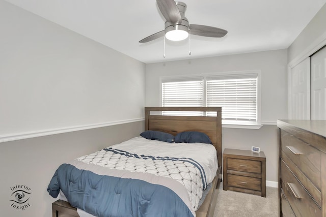 7027 174th Pl, Tinley Park, IL 60477 - bedroom with a closet, carpet, and a ceiling fan