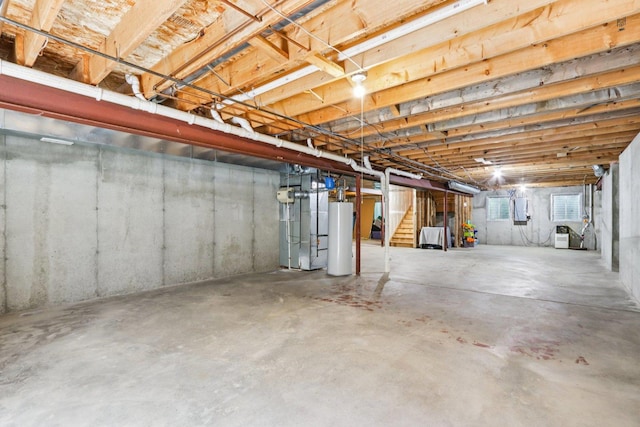 1271 Mcdole Dr, Sugar Grove, IL 60554 - below grade area with water heater, stairway, and electric panel