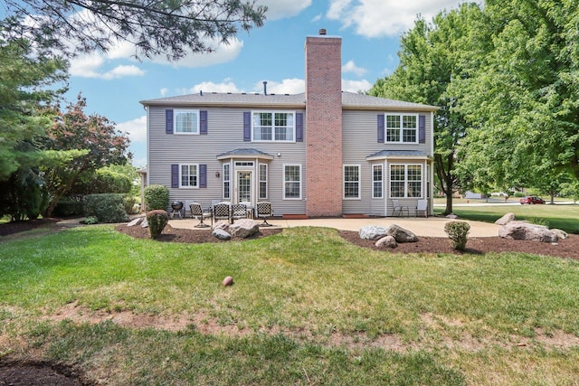 1271 Mcdole Dr, Sugar Grove, IL 60554 - rear view of house with a patio area, a chimney, and a yard
