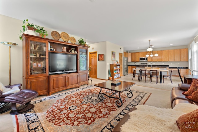365 Oakmont Dr, Cary, IL 60013 - living area featuring a chandelier