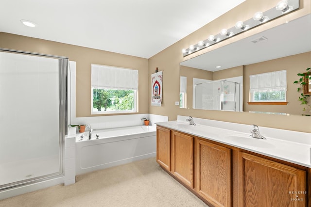 365 Oakmont Dr, Cary, IL 60013 - full bath featuring a shower stall, a garden tub, and double vanity