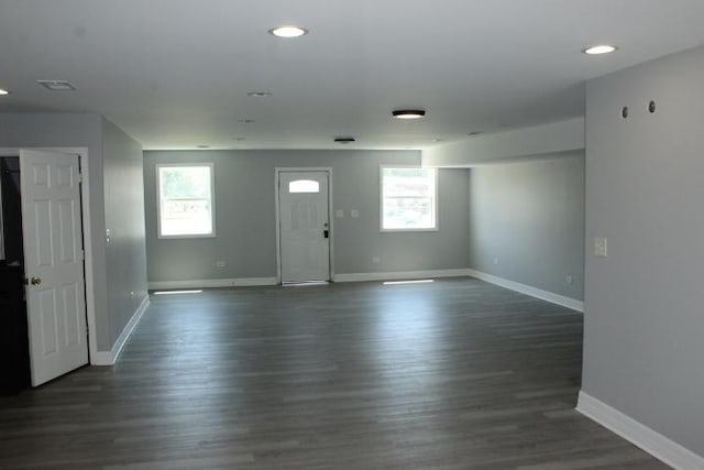43 E 145th St, Harvey, IL 60426 - foyer entrance with plenty of natural light, dark wood finished floors, and recessed lighting