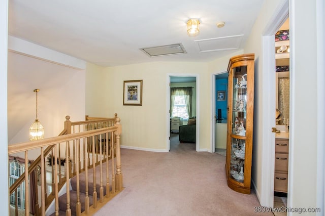 2325 N Lenox Ct, Round Lake Beach, IL 60073 - hallway with an upstairs landing and light colored carpet