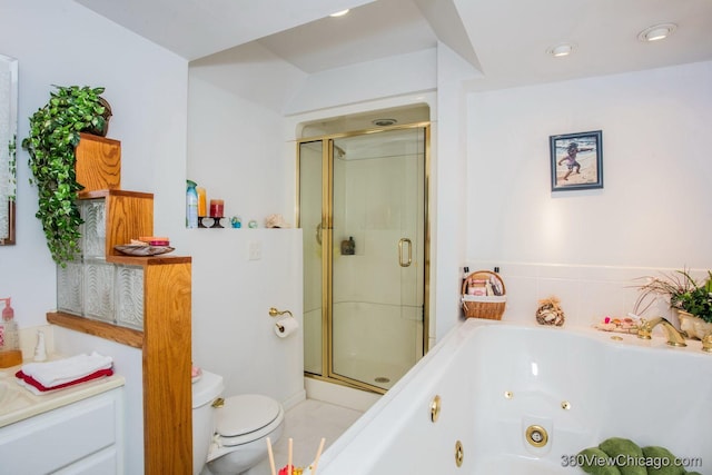 2325 N Lenox Ct, Round Lake Beach, IL 60073 - full bathroom with a stall shower and a whirlpool tub