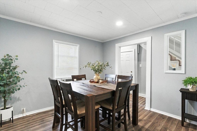 1518 Lucia Ave, Waukegan, IL 60085 - dining room featuring ornamental molding, dark wood-style flooring, and recessed lighting