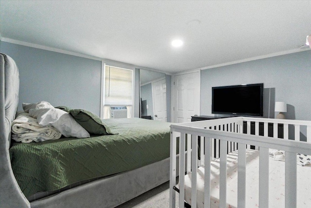 1518 Lucia Ave, Waukegan, IL 60085 - bedroom featuring crown molding and cooling unit