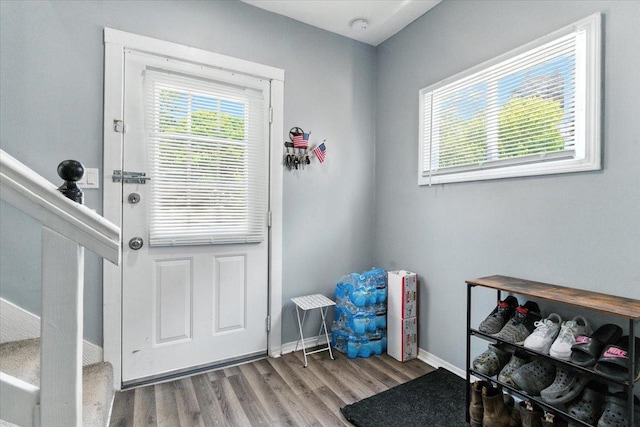 1518 Lucia Ave, Waukegan, IL 60085 - doorway to outside featuring wood finished floors and stairway