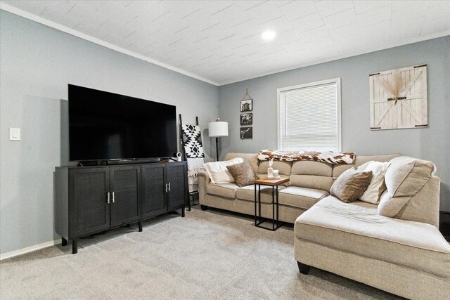 1518 Lucia Ave, Waukegan, IL 60085 - living room featuring ornamental molding and light colored carpet