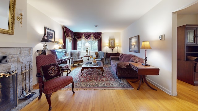 315 E Union Ave, Wheaton, IL 60187 - living room with a stone fireplace and wood finished floors