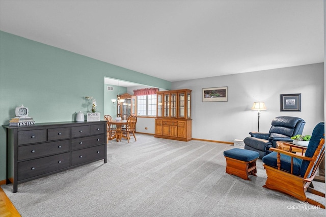 210 Fox Chase Dr N, Oswego, IL 60543 - living area with baseboards and carpet