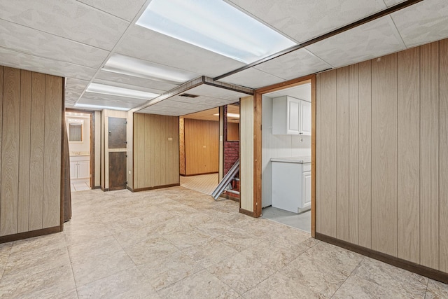 108 6th St, Downers Grove, IL 60515 - finished basement with wooden walls and a paneled ceiling