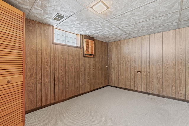 108 6th St, Downers Grove, IL 60515 - basement featuring carpet flooring and wooden walls