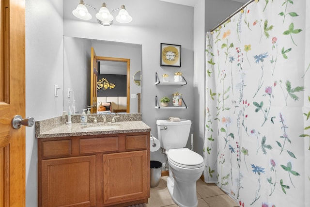3034 Warwickshire Dr, Machesney Park, IL 61115 - full bath featuring vanity, tile patterned floors, and curtained shower