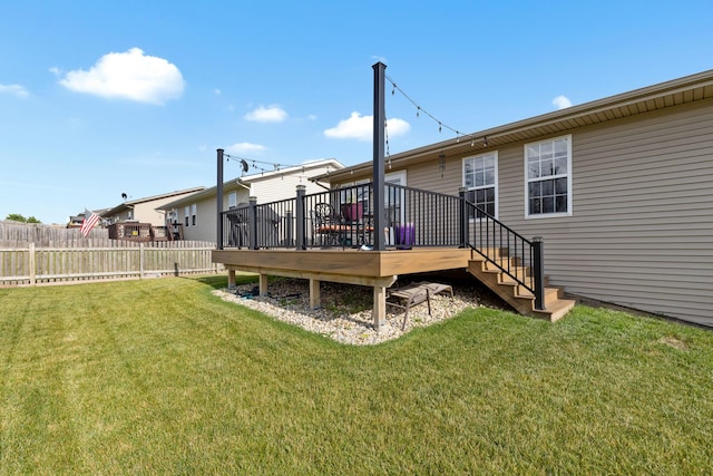 3034 Warwickshire Dr, Machesney Park, IL 61115 - back of property featuring a wooden deck and stairway