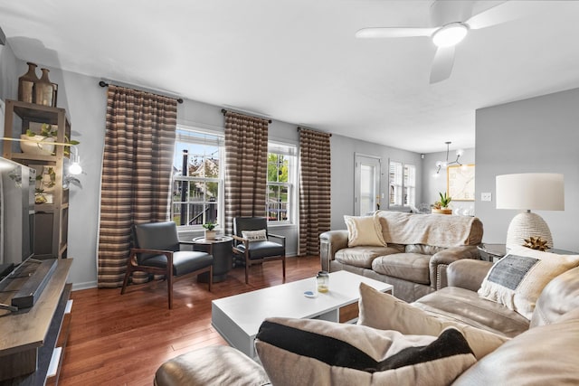 3034 Warwickshire Dr, Machesney Park, IL 61115 - living room featuring wood finished floors and a ceiling fan
