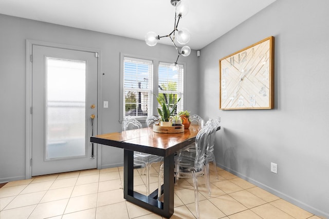 3034 Warwickshire Dr, Machesney Park, IL 61115 - dining area with baseboards and light tile patterned floors