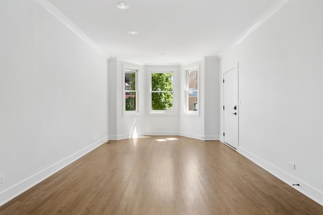 1116 W Addison St, Chicago, IL 60613 - spare room featuring ornamental molding and wood finished floors