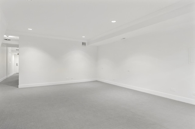 1116 W Addison St, Chicago, IL 60613 - unfurnished room featuring recessed lighting and dark carpet