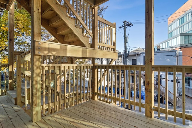 1116 W Addison St, Chicago, IL 60613 - wooden deck with stairs