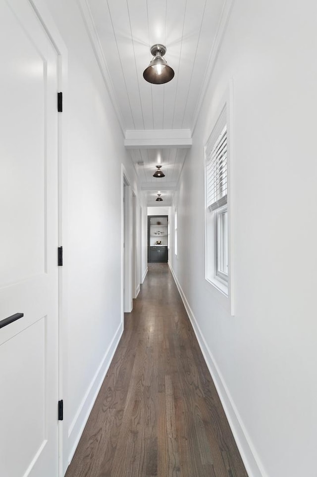1116 W Addison St, Chicago, IL 60613 - corridor with crown molding and dark wood-type flooring