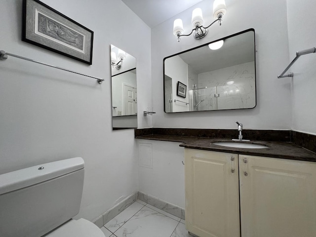 230 E Ontario St Unit 905, Chicago, IL 60611 - full bathroom with marble look tile flooring, a shower, and vanity