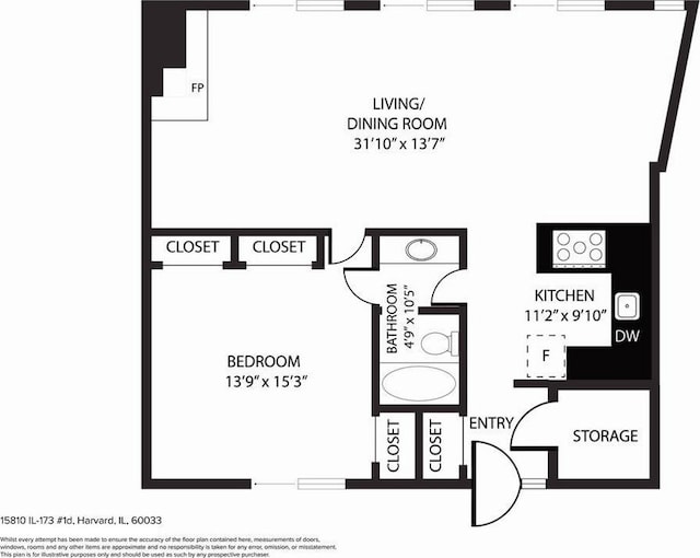 15810 Il Route 173 Unit 1D, Harvard, IL 60033 - view of floor plan / room layout