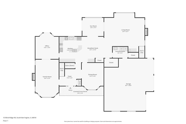 13 Wind Ridge Rd, South Barrington, IL 60010 - view of floor plan / room layout