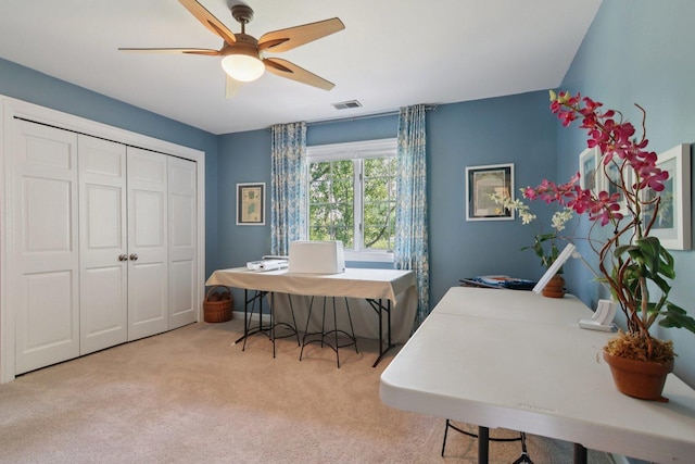 13 Wind Ridge Rd, South Barrington, IL 60010 - home office with carpet and ceiling fan