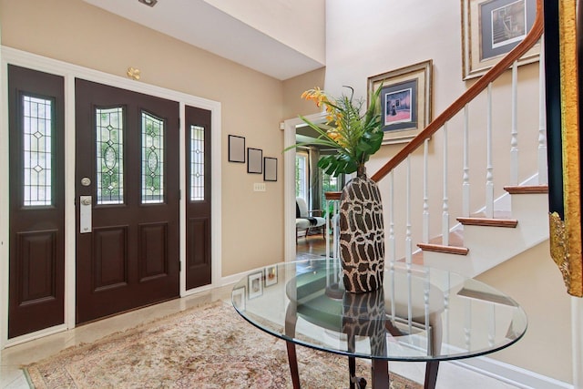 13 Wind Ridge Rd, South Barrington, IL 60010 - entryway featuring stairs and marble finish floors
