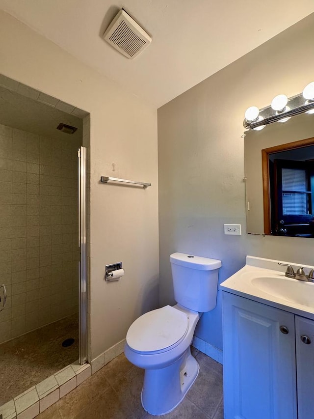 16850 School St, South Holland, IL 60473 - bathroom featuring vanity, tile patterned floors, and a shower stall