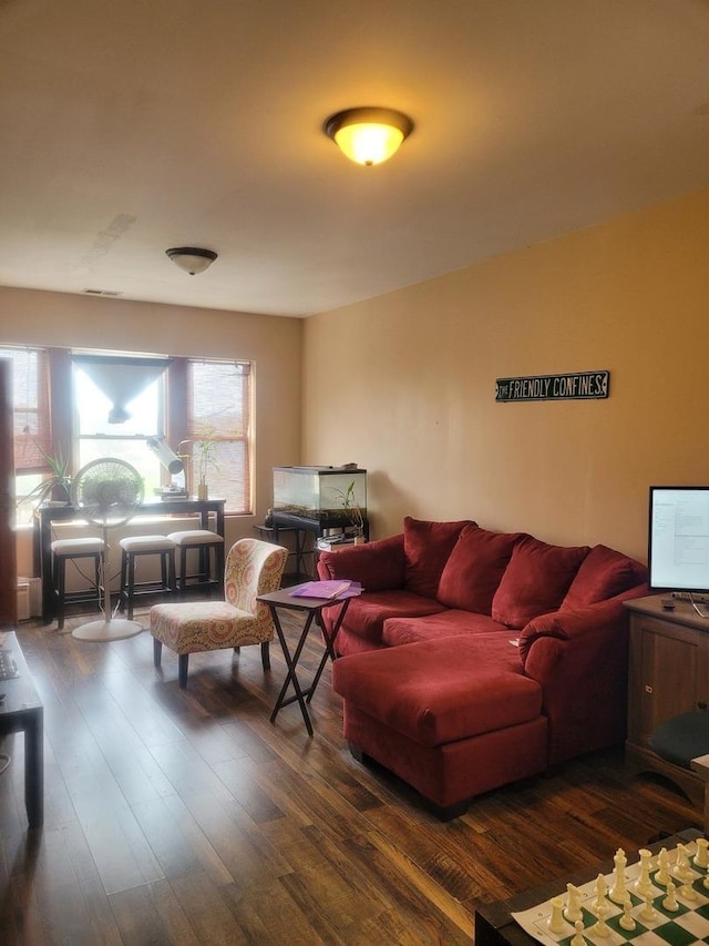8344 S Mackinaw Ave, Chicago, IL 60617 - living room featuring dark wood-type flooring