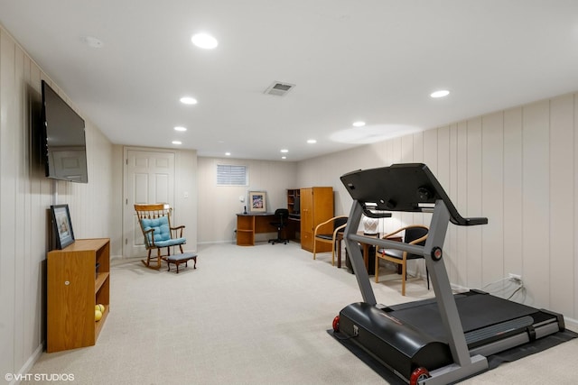 375 Sunset Dr, Northfield, IL 60093 - workout area featuring recessed lighting and carpet