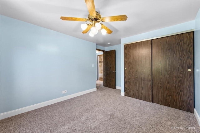 3920 Greenbay Dr, Hanover Park, IL 60133 - unfurnished bedroom featuring carpet flooring, a closet, and ceiling fan