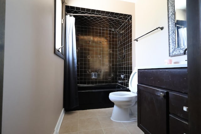 8818 Lori Ln, Orland Park, IL 60462 - bathroom with tile patterned flooring, shower / bath combination with curtain, and vanity