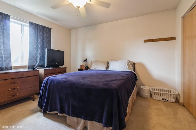 25637 S Fieldstone Ct, Channahon, IL 60410 - bedroom with light colored carpet and a ceiling fan