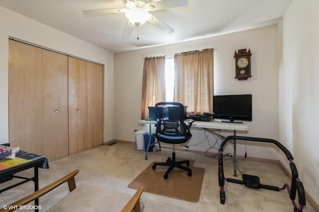 25637 S Fieldstone Ct, Channahon, IL 60410 - office featuring carpet floors and ceiling fan