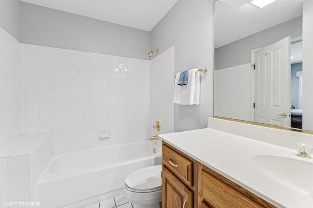 315 Princeton Ln, Glenview, IL 60026 - full bathroom featuring vanity, washtub / shower combination, ensuite bathroom, and tile patterned flooring