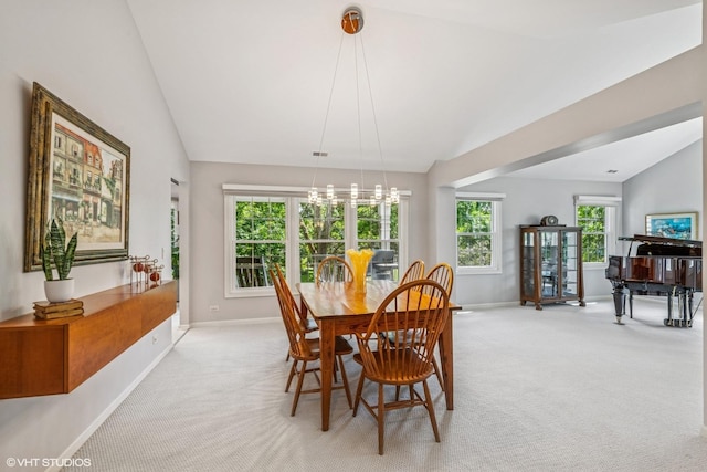 315 Princeton Ln, Glenview, IL 60026 - dining space featuring lofted ceiling and light carpet
