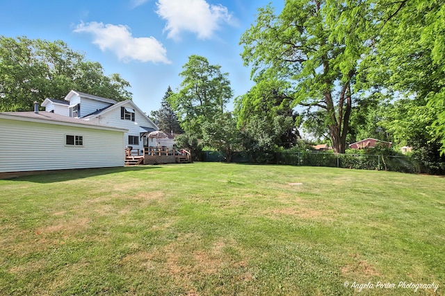 5535 Wonder Woods Dr, Wonder Lake, IL 60097 - view of yard featuring a deck