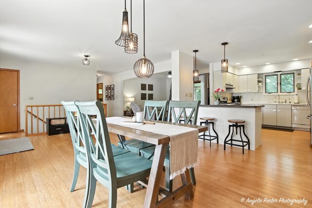 4725 Winnebago Dr, Wonder Lake, IL 60097 - dining room with light wood-type flooring and recessed lighting