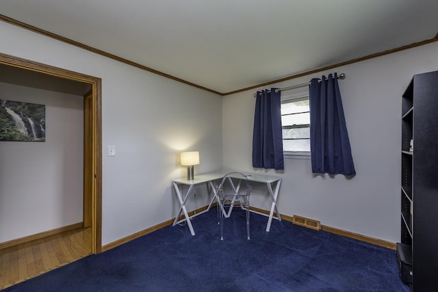 22271 W Terry Dr S, Lake Villa, IL 60046 - home office with ornamental molding and carpet floors