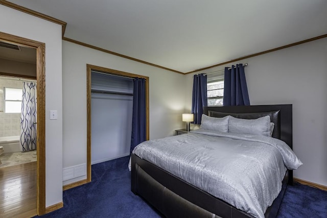 22271 W Terry Dr S, Lake Villa, IL 60046 - bedroom featuring a closet, crown molding, and carpet flooring