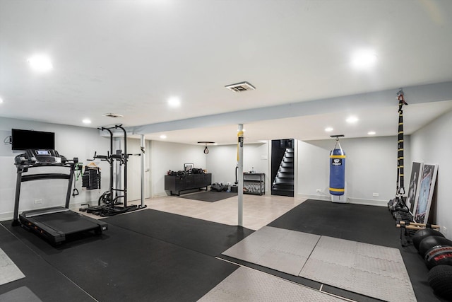 400 S Rose Ave, Park Ridge, IL 60068 - exercise area featuring recessed lighting and baseboards