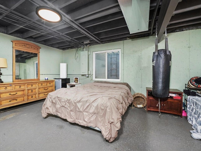 210 Woodford Rd, Oswego, IL 60543 - bedroom with electric panel and speckled floor