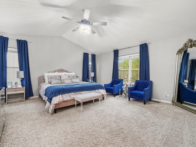 210 Woodford Rd, Oswego, IL 60543 - carpeted bedroom with lofted ceiling and a ceiling fan