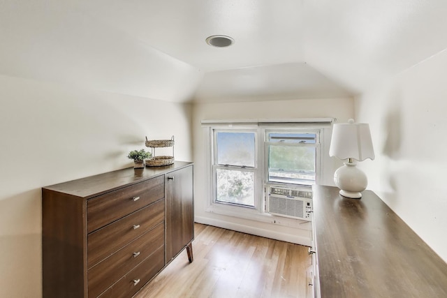 5836 N Oconto Ave, Chicago, IL 60631 - bedroom featuring light wood-style flooring, lofted ceiling, and cooling unit